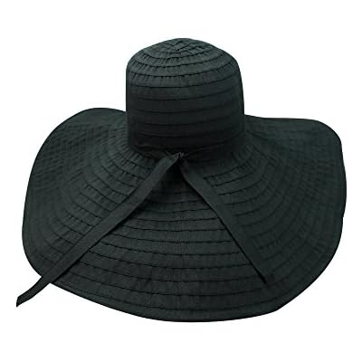 Black Flexible Floppy Hat with Oversized Brim