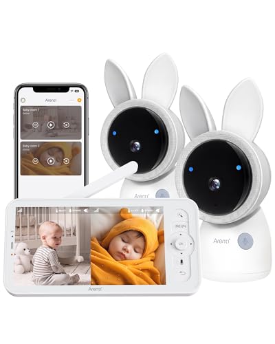 Image of ARENTI Baby Monitor, 3MP Baby Camera with 5-inch LCD Screen, App Control, 2-Way Audio, Infrared Night Vision, Night Light, Temperature & Humidity Sensor, Cry & Motion Detection