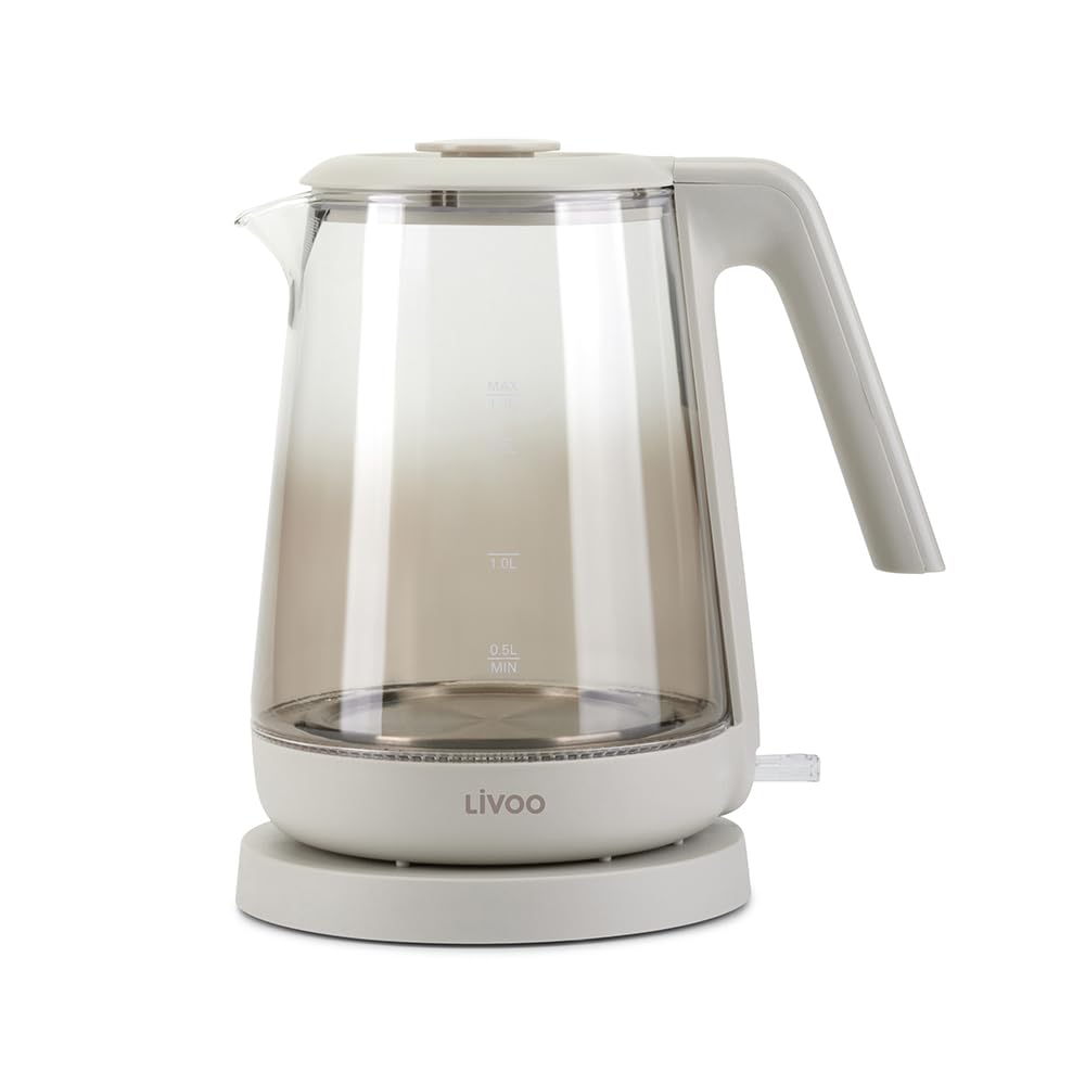 Bollitore - Livoo - Dod216g - 2200 W - 1,7 L - Vetro / Grigio