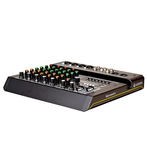 Image of kh 6 Channel Audio Mixer Professional Mixing Console 6 Channels (4 Mono Mic Line + 2 Stereo) 48V Phantom Power Each Channel, Bluetooth USB Player, Digital Multi Effect Reverb 24bit 16dsp 1 Aux Send