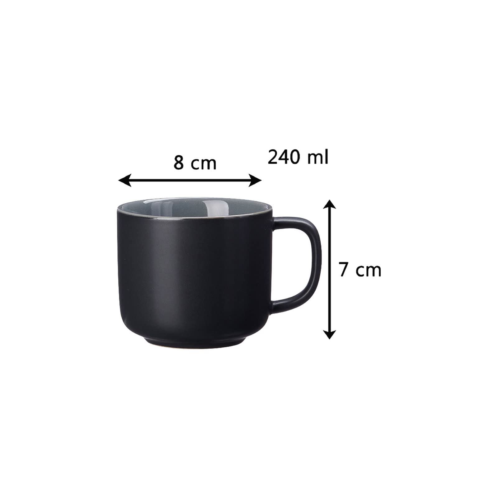 Ritzenhoff & Breker Kaffeetasse Jasper – 240 Ml, Schwarz, Keramik, Spülmaschinengeeignet