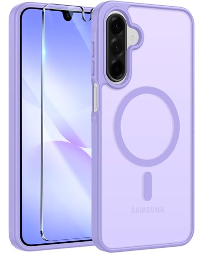 Image of FNTCASE for Galaxy A26 5G Phone Case: Magnetic Matte Translucent Military Grade Drop Protection Cell Phone Cover - Slim Rugged Durable Shockproof Protective for Samsung A26 Cases - Light Purple