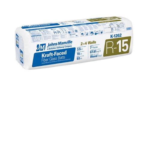 Johns Manville R-15 Kraft Faced Fiberglass Batt 10-Bag Pack