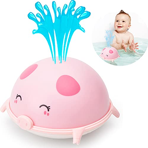 VI AI Baby-Badespielzeug, Schwein, Induktionsspray, Wasserspielzeug mit LED-Licht, Sprinkler-Spielzeug für Kinder, Kleinkinder, Wal, Badewannenspielzeug Cover