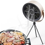 Portable Range Hood, Tabletop Hood Range, Rechargeable 3-Speed Exhaust Fan, Adjustable, Portable Range Hood for Kitchen for Caravanning, Hotpot, and Barbecue, with Low-Noise Operation