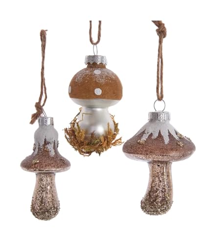 The Bridge Collection Rustic Mushroom Ornaments...