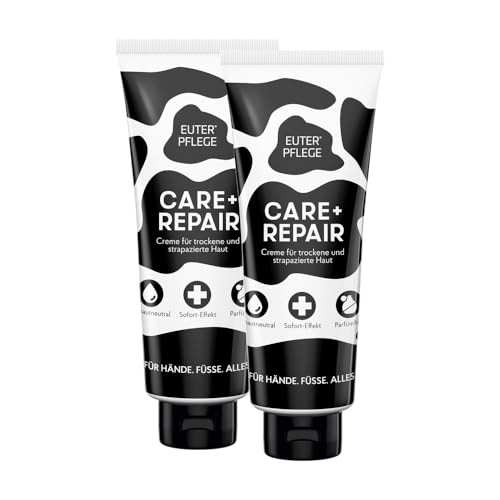 EUTERPFLEGE Care + Repair Creme, 2x 400ml, intensive Pflege für trockene Haut, Feuchtigkeitscreme für Hand und Körper, parfümfrei, Allergiker geeignet EUTERPFLEGE Care + Repair Creme, 2x 400ml, intensive Pflege für trockene Haut, Feuchtigkeitscreme für Hand und Körper, parfümfrei, Allergiker geeignet