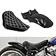 HCmotorku Motorradfahrer Solositz hinten Kotflügel kurz Kotflügel Fahrersitz Soziuspolster Kissen Fit für Harley Softail Fat Boy Breakout 114 107 FLFBS FXBR FXDR 2018-2023 Schwarz