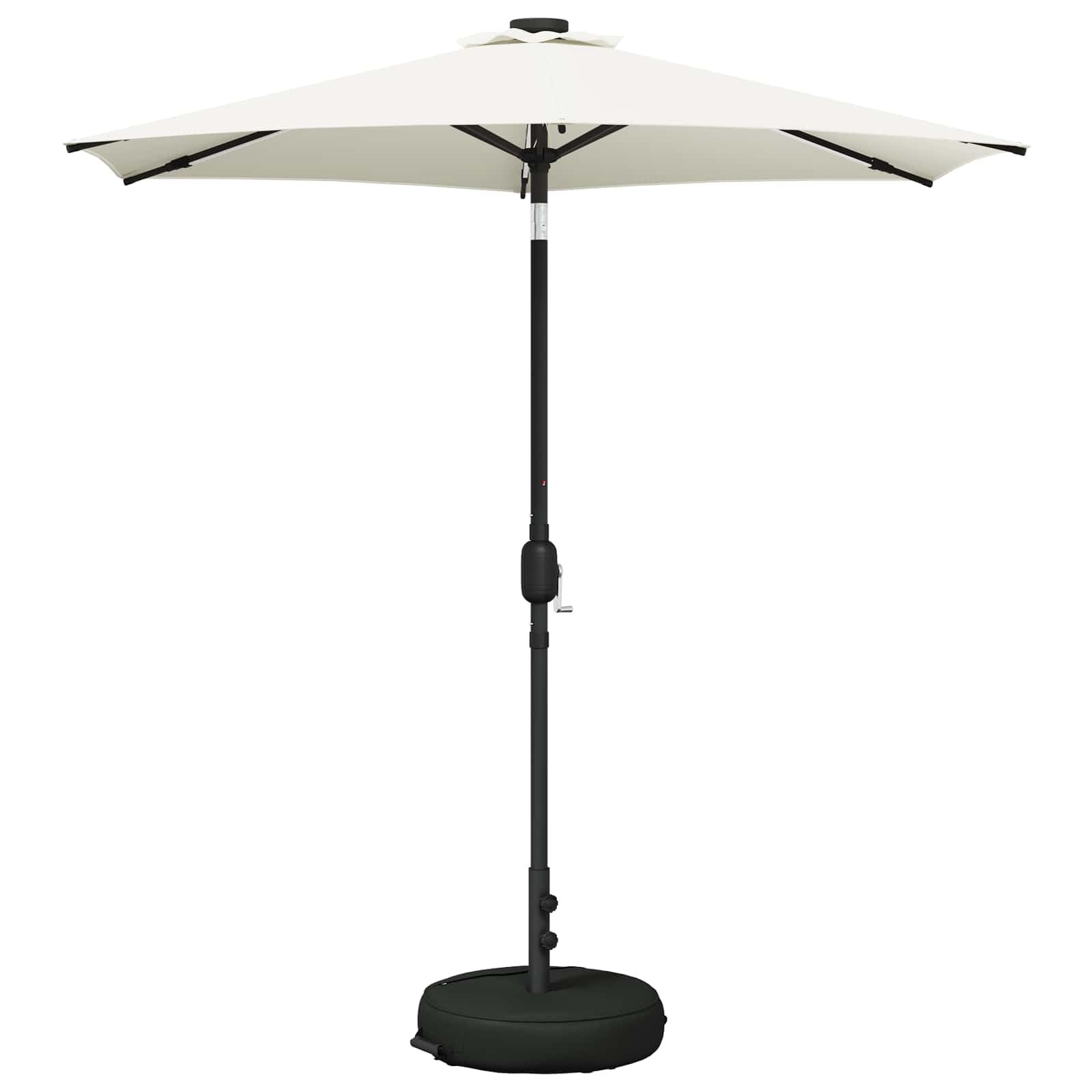 SYDE Ombrellone da giardino con luci LED e base, 230 x 230 cm