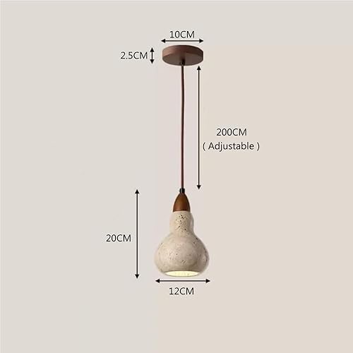 Miniatura 7 de Vintage Small Bedside Pendant Lights Mid Century Natural Stone Hanging Lamp Nordic Single Head Solid Wood Chandelier for Kitchen Island Bedroom