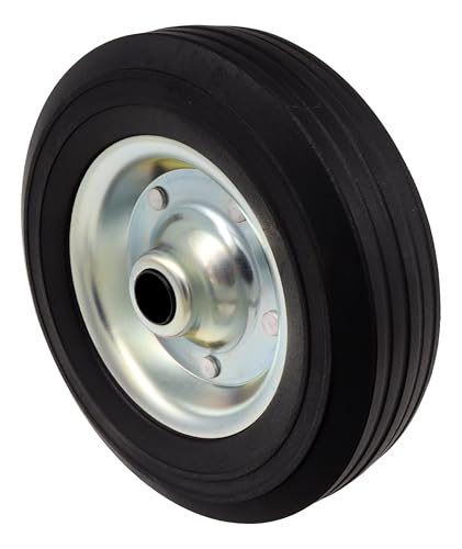 Roue de rechange en caoutchouc plein 200 x 60 mm pour remorque - Roue jockey - En acier galvanisé - Convient pour Winterhoff, Alko Knott, etc.