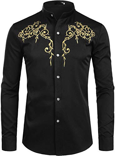 Amazon.com: ZEROYAA Mens Hipster Design Golden Floral