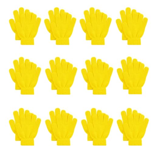 Image of FOMANN Kids Magic Gloves 12 Pair Children Bulk Gloves Boys Girls Warm Soft Gloves(6 to 13 years old)