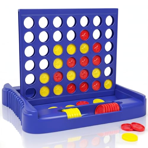 Pup Go 4 in a Row Game, Strategy Board Games for Kids 3-12, Connect & Win Four in a Line, Foldable Holiday Travel Essential, 2 Players for Family and Kids, Best Gifts for Boys and Girls (Blue)