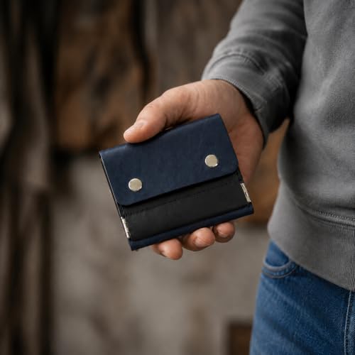 Image of The Wallet Store ClickKiss Genuine Leather Wallet for Men - Blue