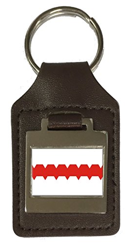 Porte-clés en cuir gravé Omsk City Russie : pendentif de clés pour sac et voiture
