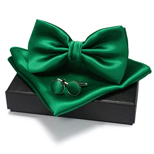 Set de pajarita para hombre con gemelos y pañuelo