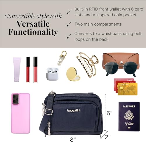 Image of Baggallini Triple Zip with Front Wallet /Trifecta RFID Wallet Crossbody