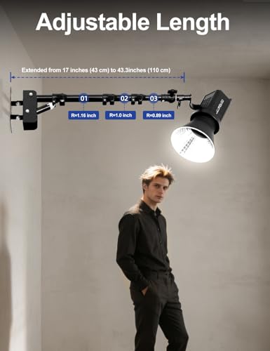 Image of AMBITFUL 43inch /110cm Ring Light Wall Mount Triangle Boom Arm