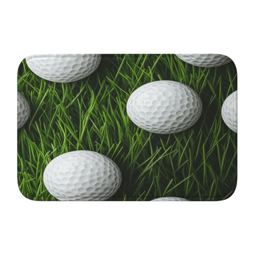 Entemne Zerbino lavabile con palline da golf, per interni ed esterni, 40 x 60 cm, tappetino di benvenuto per porta d'ingresso, antiscivolo, sottile tappeto da bagno