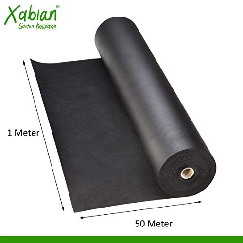 Unkrautvlies 150g Xabian Anti – Gartenvlies Rolle 50m x 1m