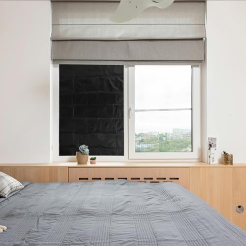 Cortinas opacas autoadhesivas Oxford para ventanas de dormitorio sin cables 6