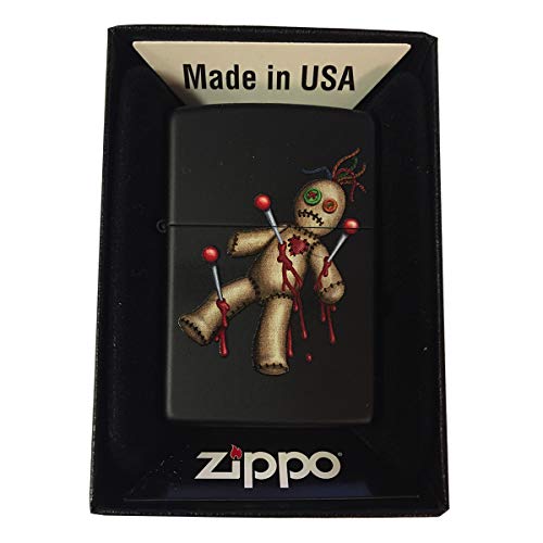 Zippo Encendedor Custom Muñeco Vudú Negro Mate miniatura 1