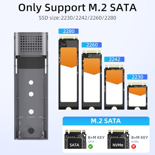 Caja externa M.2 SATA con disipador y USB C 2TB miniatura 2