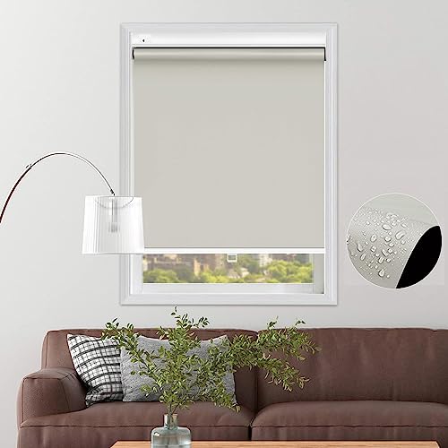 Off-White Blackout Blind,Retractable Thermal Roller Shade,Window Curtain,Light-Filtering Roller Blinds,80/90/110/120cm,Heat Insulation/UV