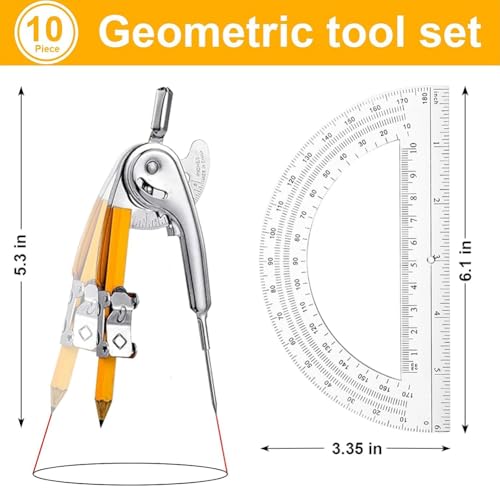 Kit de mathématiques avec rapporteur et équerre pour tracer sans casser
