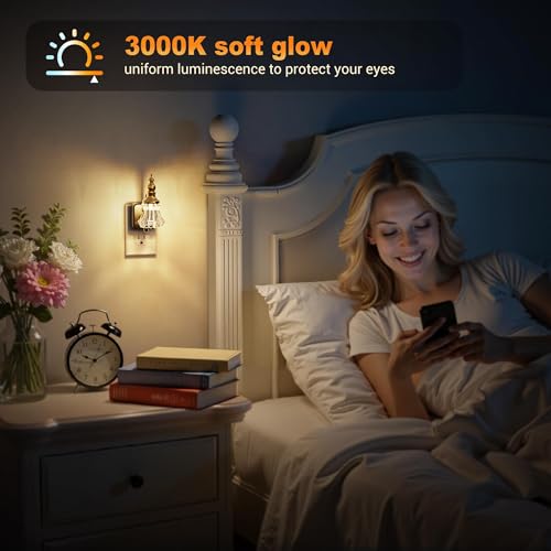 Image of JandCase Night Light, Night Lights Plug into Wall, Glass Flower Nightlight | LED 0-100LM Dimmable Nightlights, Dusk to Dawn Sensor, 1W Vintage Nite Light for Bathroom Hallway Gift Decor, 1 Pack