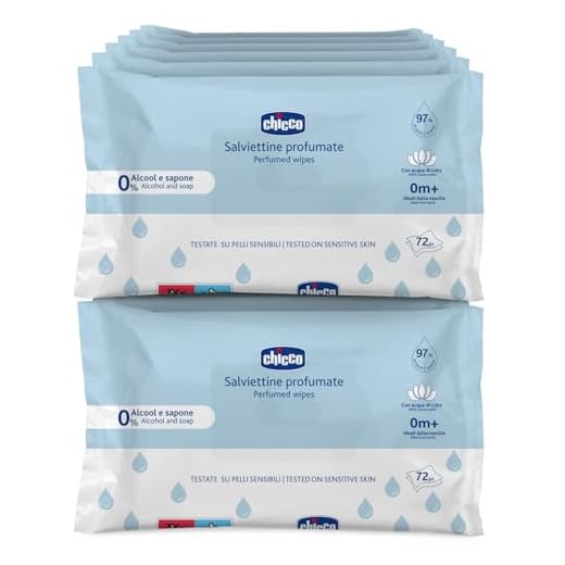 Chicco Toallitas Multiuso Para Bebés, Sin Alcohol, Perfumadas, Adecuadas Para Pieles Sensibles - Megapack de 864 Unidades, 12 Paquetes de 72 Cada Uno