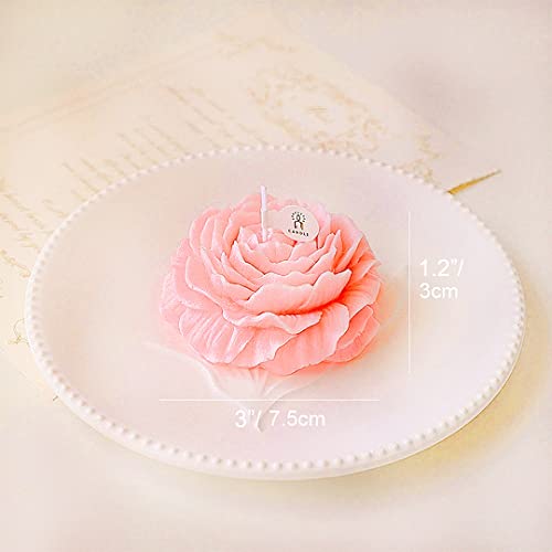 Belugadesign Peony Rose Candles | Cute Aesthetic Scented Flower Shape Pastel Pink White Purple | Kawaii Soy Wax For Women Gift Set Bundle 4 Pack #TOP4