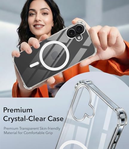 Image of Jkobi Shockproof Crystal-Clear Back Cover for Apple iPhone 16 Plus (Magsafe Wireless Support | Drop & Camera Protection | Hard Polycarbonate)