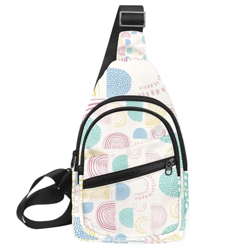 Sac à bandoulière coloré style botanique en version poitrine multicolore