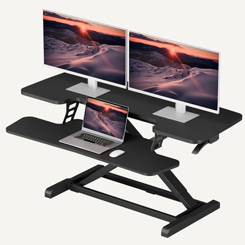 SANODESK 40" Spring-Assist Standing Desk Converter with Keyboard Tray