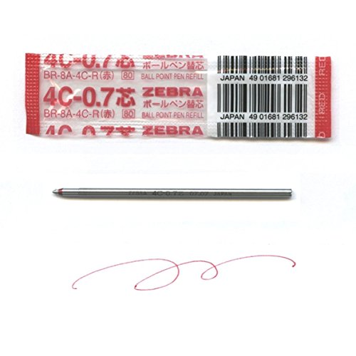 Zebra 4C-0.7 0.7mm Refill (Red Ink)