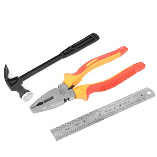 Kit de 3 herramientas: alicates, martillo y regla