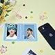 3 Zoll Kpop Fotokartenhalter Buch, Mini Fotoalbum Kpop Fotokartenhalter, quadratischer hohler Fotokartenhalter Kpop Album 40 Taschen mit schönem Anhänger für Fotosammlung (Blau)
