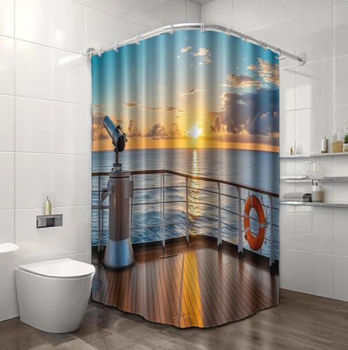 Rideau de douche polyester lavable en machine 240 x 200 ocean - 5