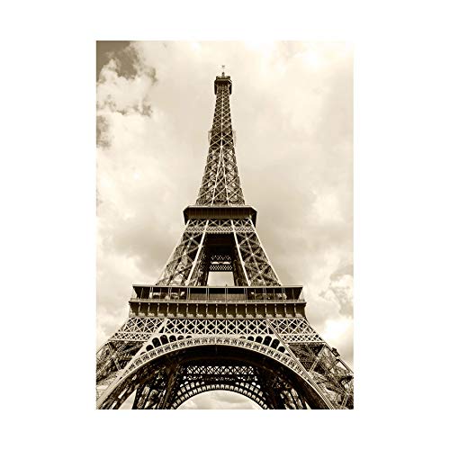 Wee Blue Coo Vintage Photo Landmark Eiffel Tower Sepia Wall Art Print