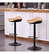 Kidol & Shellder barkrukken, set van 2, zwart, in hoogte verstelbaar, 360° draaibare barstoelen van PU-leder