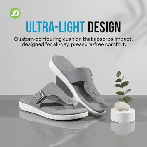 Image of DOCTOR EXTRA SOFT Women's Ultra Lightweight Slippers /Flip-Flops with Memory Foam Cushion | Stylish & Comfortable | Casual & Fashion| Diabetic & Orthopedic Synthetic Slip-on Sandals Ladies /Girls D-621