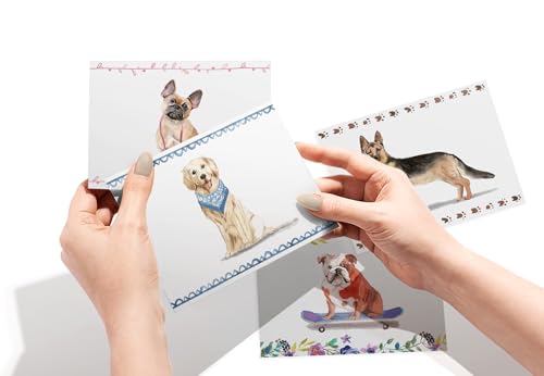 Image of Twigs Paper Note Cards Dogs Design - 12 Assorted Dogs Note Cards with Envelopes - Made in USA Greeting Card - Eco Friendly Blank Cards and Envelopes - 5.5 x 4.25 Size Appreciation Cards