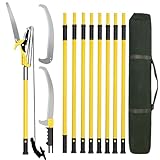 Dremmt Manual Pole Saws for Tree Trimming 30 FT, [Ultra Sturdy] Tree Trimmers Long Handle Pruner with Thickened Saw Blade and Scissor, Palm Tree Trimmer for Backyard and Garden, Branch Cutter Pole Saw