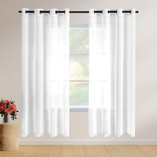 Voilage à oeillet rideau blanc 270 x 290 cm pour illuminer le salon et réveiller la chambre - 2