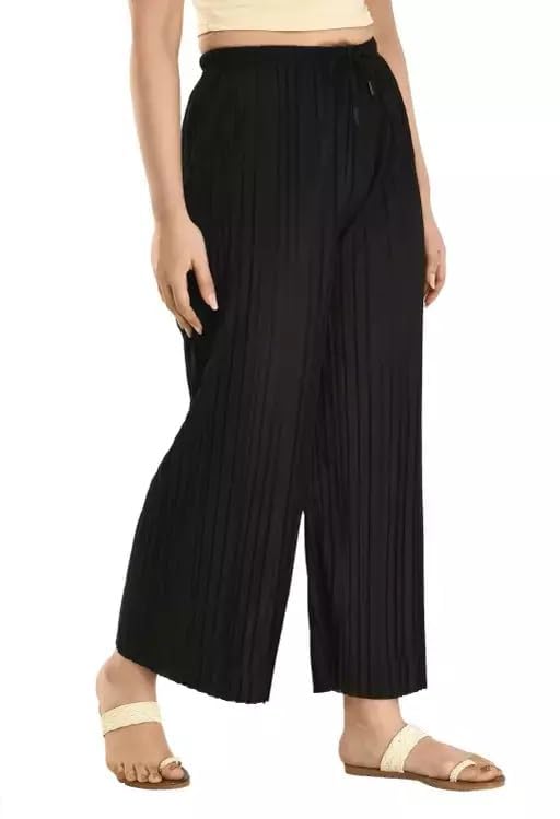 Stylish Women’s Stretchable Relaxed Fit Solid Palazzo Pants – Top Quality & Comfortable