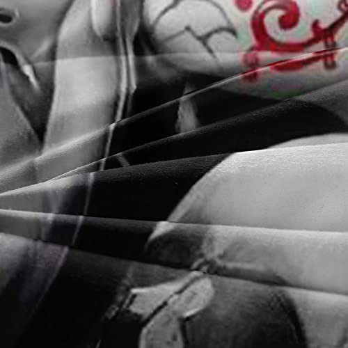 Dycolor 3D Red Flowers Girl Sugar Kiss Skull Printed Quilt, 3-Piece Gothic Crown Skull Skeleton Comforter Set With 1 Comforter And 2 Pillow Cases For Kids Women And Men (Twin) #TOP4