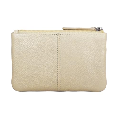 Image of ili New York Leather Mini Compact Coin Purse - Bone