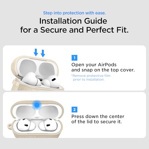 Image of Spigen for AirPods Pro 3 Case, Urban Fit Compatible with AirPods Pro 3rd Generation Case (2025), Premium Fabric Cover with Carabiner - Dune Beige